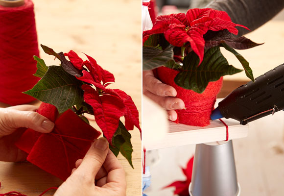 Un calendario de adviento con vasos de papel