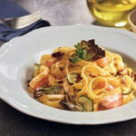 pasta gambas verduras