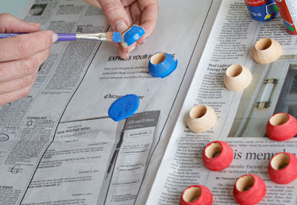 Un juguete de madera para el jardín