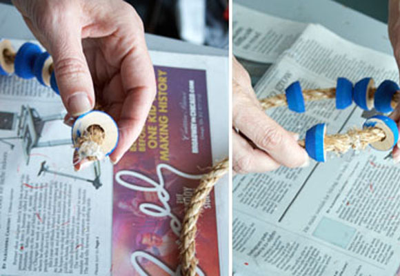 Un juguete de madera para el jardín