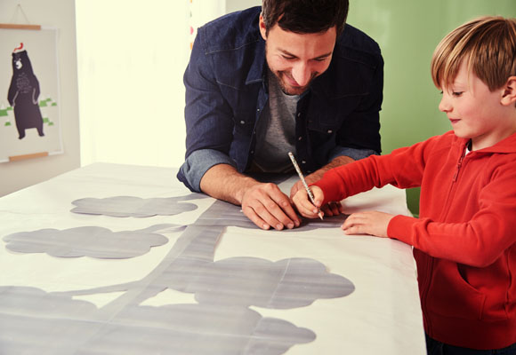 Un sticker de pared para medir a los niños 