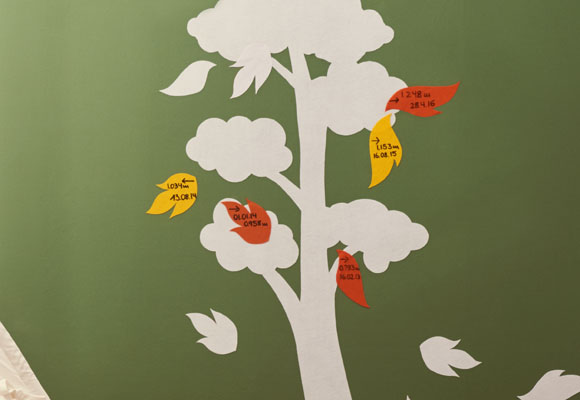 Un sticker de pared para medir a los niños 