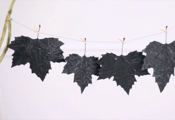 Hojas de otoño para decorar 4 Una guirnalda de hojas de otoño