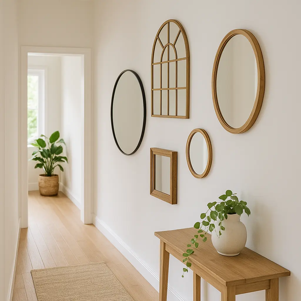 Escritorio minimalista con plantas pequeñas