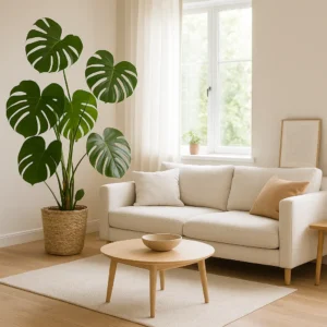 salon monstera sofa claro